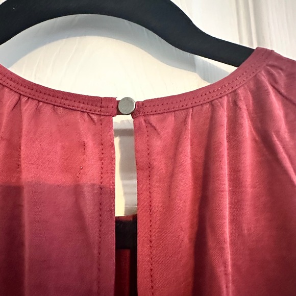 Abercrombie & Fitch Cold Shoulder Long Sleeve Top Blouse Maroon - Picture 9 of 9